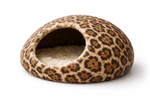 Cozy leopard print cat cave jaguar design Handmade Felt Cat Caves